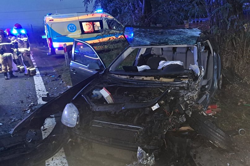 Karambol na trasie Pilzno - Jasło