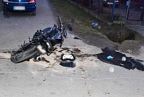 Zderzenie motocykla z oplem. Lądował LPR