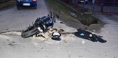 Zderzenie motocykla z oplem. Lądował LPR