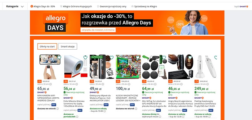 Allegro Days Marzec 2026 wystartowało! Sprawdź, co można kupić taniej i do kiedy t