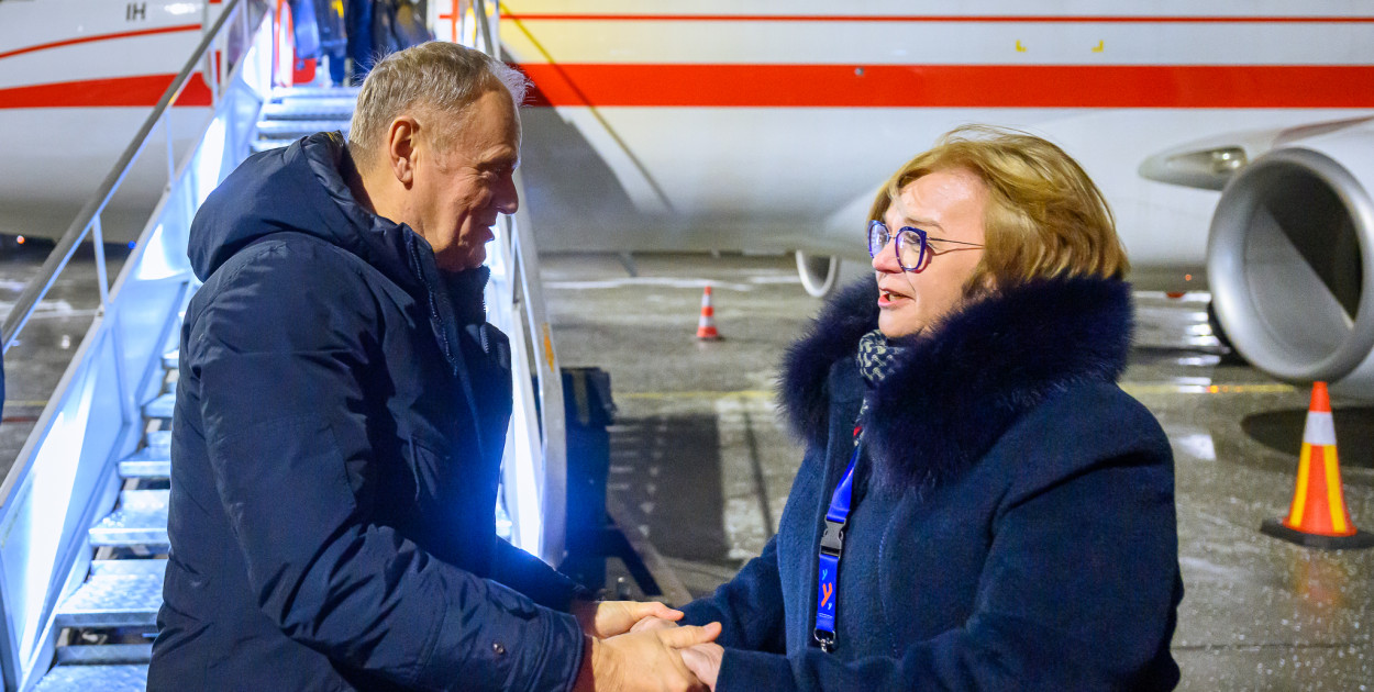 Premier Donald Tusk w Rzeszowie po wizycie w Kijowie