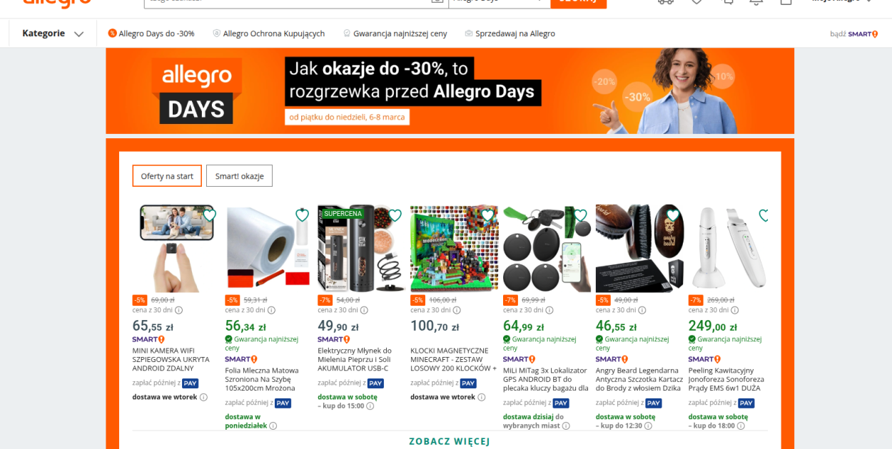 Allegro Days Marzec 2026 wystartowało! Sprawdź, co można kupić taniej i do kiedy t